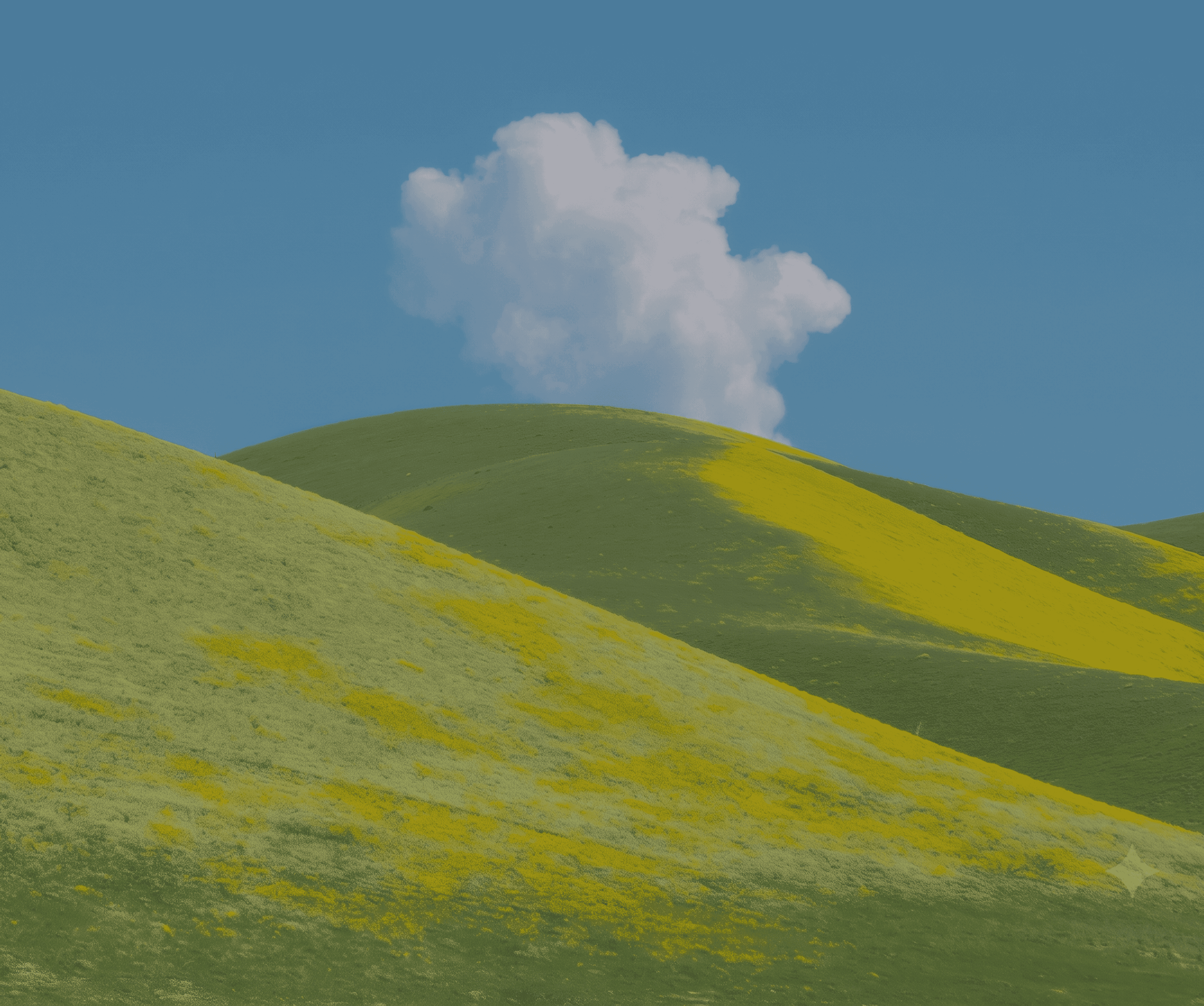 Rolling green hills landscape